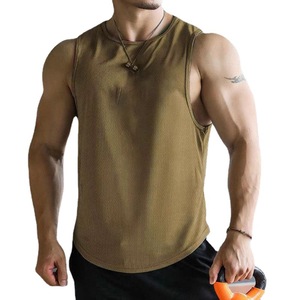 Venta al por mayor de ropa deportiva transpirable Hombres Stringer Tank Top Culturismo Algodón y Spandex Mezcla Causal Hombres Tank Tops - Product Image 1