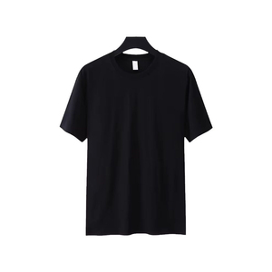 Color sólido cuello Base de manga corta Camisetas de los hombres 100% algodón estampado suelto Ajuste de talla grande Tops cortos ropa - Product Image 3