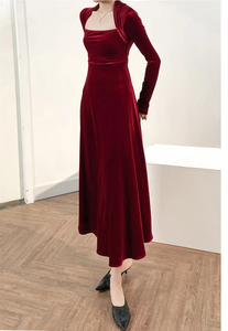 Robe A-Line en Satin Anti-Static Caractéristique Manches Longues Taille Naturelle Décontractée pour un Usage Quotidien Sorties Parties Get Togethers Front - Product Image 6