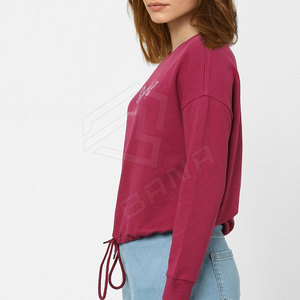 New Design Autumn Winter Woman Sweatshirts Loose Fashion Pullover <b>Crop</b> <b>Top</b> Women Crew Neck Sweatshirts - Product Image 3