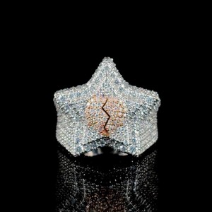 Fully Iced Out VVS Moissanite <b>Ring</b> IGI Certified 925 Silver Hip hop Jewelry <b>Men</b> <b>Ring</b> Custom Star Championship Moissanite <b>Rings</b> - Product Image 3