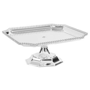 Support de gâteau en métal sur piédestal conçu par un designer artistique pour une présentation élégante de desserts de mariage lors de dîners officiels - Product Image 6