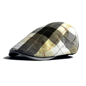 Boina para mujer Primavera Verano gorra transpirable fina para hombre literario Retro Plaid Forward Hat Plaid Painter Hat - Product Image 5