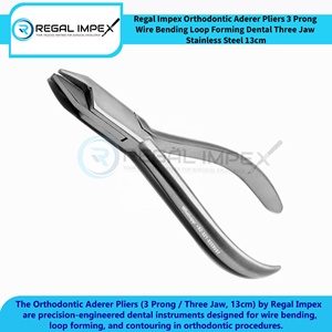 Alicates Ortodónticos Aderer de 3 Puntas para Doblar Alambre y Formar Lazos, Alicates Dentales de Tres Mandíbulas de Acero Inoxidable de 13 cm de Regal Impex - Product Image 5