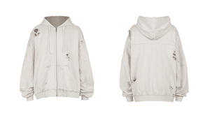 ผ้าฮู้ดดี้คอตตอนหนานุ่มสำหรับเสื้อสเวตเชิ้ตโอเวอร์ไซส์ พร้อมงานปัก 3 มิติ MOQ ต่ำ ชุดวอร์มกีฬาผู้ชาย - Product Image 6