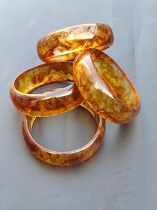 Vente en gros de beaux bijoux turcs en or antique à la mode Bracelet ovale en résine et cristal avec strass - Product Image 5