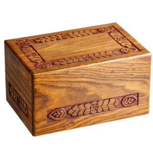2025 Urne funéraire commémorative en bois de mangue fabriquée à la main en forme de rectangle Urne de crémation de conception classique Dernière arrivée pour les cendres humaines - Product Image 1