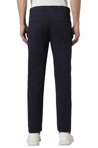 Pantalones de trabajo formales informales ajustados para hombre personalizados 100% algodón de alta elasticidad de lona de color liso teñido cintura media recta frontal plana - Product Image 3