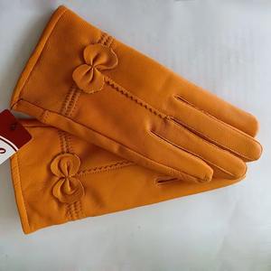Black <b>Women</b> Winter <b>Driving</b> Wool Lining Genuine Lambskin Leather <b>Gloves</b> for Ladies - Product Image 5
