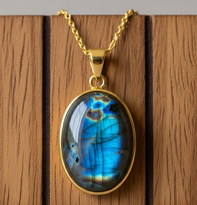 Vêtements quotidiens en argent Sterling 925 chaîne délicate bohème naturel Labradorite goutte forme pendentif guérison cristal mode pendentifs - Product Image 6