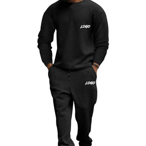 Survêtements de sport d'hiver en coton personnalisés pour hommes Survêtements respirants de grande taille avec logo sérigraphié Ensembles de gros - Product Image 5