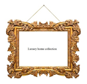 Cadre de miroir en bois élégant avec des sculptures florales et un design antique artisanal pour une chambre luxueuse ou un mur de couloir - Product Image 2