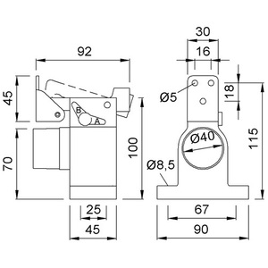 KWS Butée de porte en aluminium 1010.31, anodisée argentée, à fixation au sol, anti-courant d'air - Product Image 3