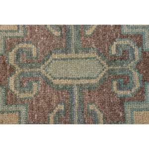 Alfombra Turca de 1.6x3.2 pies, Alfombra Pequeña Vintage, Alfombra Sólida Marrón Azul - Product Image 4