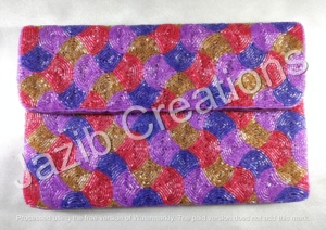 Nueva llegada de diseñador hecho a mano con cuentas para mujer, bolsos de mano, bolsos coloridos, bolso cruzado, botón de algodón suave personalizado - Product Image 4