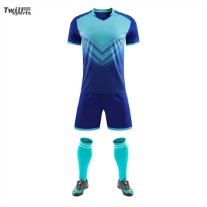 High Quality Spandex/Cotton Men's Soccer Uniform Custom Colors Logo V-neck Comfortable Breathable Adult Regular Fit Design Twill - Product Image 1