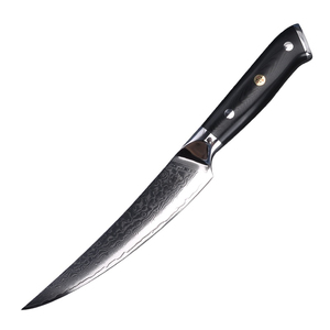 Vente directe d'usine de haute qualité 6.5 pouces en acier damas couteau texturé noir G10 poignée personnalisée à la main OEM couteaux de cuisine - Product Image 6