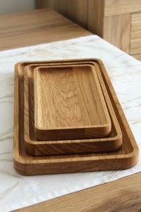 Plateau en bois Lot de 3 de différentes tailles pour servir des collations au thé Décoration intérieure Cuisine Salle à manger et utilisation quotidienne polyvalente - Product Image 6