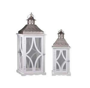 Lanterne à bougie décorative vintage en bois pour mariage, patio, cheminée, table de Noël, centres de table décoratifs pour la maison - Product Image 3