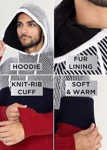 Colección Otoño Invierno 2024, jerséis con Capucha de punto 3D transpirables a la moda informal para hombre, manga larga, colores sólidos, anticontracción - Product Image 5