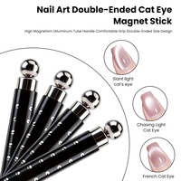 Stylo aimanté pour ongles à double tête effet œil de chat, bâton magnétique puissant pour vernis gel UV, outil magnétique 3D pour nail art