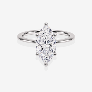 Bague de fiançailles solitaire classique en or 9 carats avec diamant moissanite taille marquise – Élégantes bagues en moissanite - Product Image 5