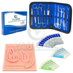 Kit de práctica de sutura Kit de práctica médica para estudiantes Kit de disección de entrenamiento quirúrgico veterinario dental Herramientas de Vaslcare