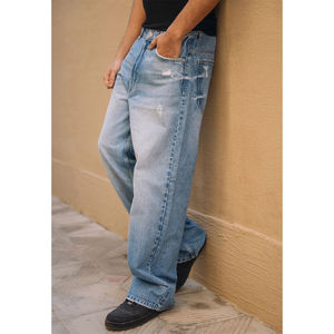 Conceptions personnalisées 2025 taille haute surdimensionné jambe large Vintage Baggy Flare Denim pantalon jean à la vente en gros OEM entretenu prix de gros - Product Image 1