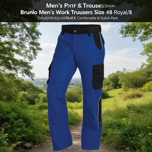 Bruno Men's <b>Work</b> Trousers Size 48 Royal/<b>Black</b> Comfortable & Stylish <b>Pant</b> - Product Image 3