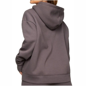 Sudadera con Capucha para Mujer, Hombros Caídos, Mangas Largas, 100% Algodón Felpa, Transpirable, Secado Rápido, Ecológica, Resistente al Viento, con Logotipo Frontal - Product Image 2