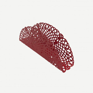 Porte-mouchoirs en métal écologique, finition rouge, forme personnalisée, pour la décoration de table à manger. - Product Image 1