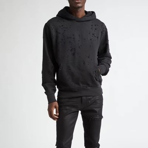 เสื้อสเวตเตอร์ลำลองมีฮู้ดผ้าฝ้ายขนแกะมีฮู้ดปรับได้มีกระเป๋าพิมพ์โลโก้แฟชั่น - Product Image 4