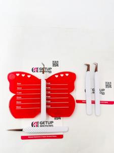 Latest Sustainable Custom Acrylic Red Butterfly Lash Tile With <b>Magnet</b> For Eyelash Extension Tweezers Custom Lash Tiles Available - Product Image 6