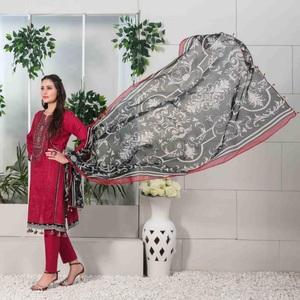 Trajes de 3 piezas de césped paquistaní de marca Original, diseño de bordado Tawakkal, botón tejido de encaje de cintura Natural a la moda - Product Image 4