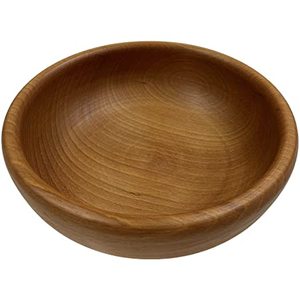 ชามเสิร์ฟทรงลึกทำจากไม้พิมพ์ลายดอกไม้ทาสีด้วยมือ - Product Image 5