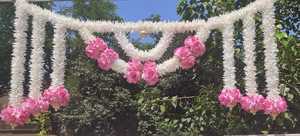 Diwali indio decoración pared puerta colgantes Toran jazmín Rosa flor guirnaldas Bandarwal y Pooja Mandir decoración regalo puerta Decoración - Product Image 4