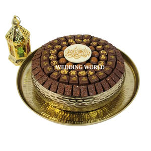 Soporte de Chocolate de Metal de dos niveles Forma redonda Boda Decorativo Cuenco de chocolate de lujo Plateado Diseñador Nuevo Cuenco de chocolate - Product Image 4