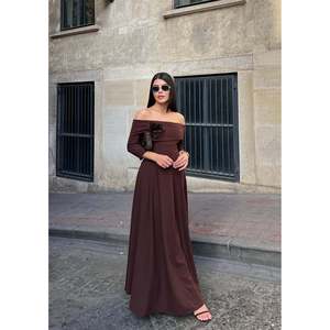 Vestido Maxi Doble Atlas Color Borgoña para Mujer, Marca missJANELL, Mezcla de Poliéster y Elastano, Elegante y Largo para Eventos Formales e Informales, Tallas S-XL - Product Image 3