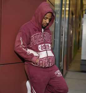 Custom Heavy Gsm Blank Heavyweight Sweatsuit Sudadera con capucha de doble cremallera y pantalones de chándal holgados Set Jogging Suit Chándal Set para hombres - Product Image 4