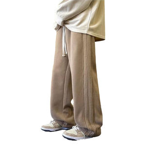 Pantalon décontracté pour homme personnalisé, 100% coton, élégant, pantalon de survêtement ample, pantalon de survêtement surdimensionné pour homme, pantalon de survêtement rayé évasé tendance - Product Image 4