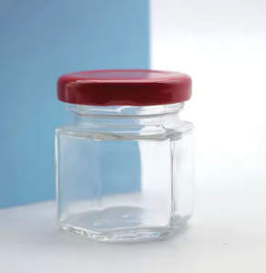 Bocal en verre de vente chaude avec couvercle en acier de forme ronde Article décoratif 500ml Bocaux en verre rond transparent avec artisanat naturel - Product Image 5