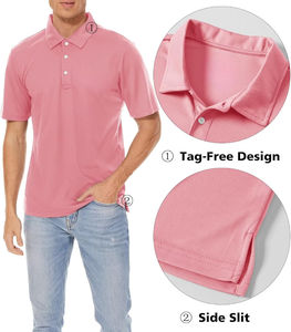 Polo de poliéster de secado rápido, liso, en blanco, logotipo personalizado, ropa informal impresa, camiseta de talla grande para hombre, polos personalizados para hombre - Product Image 2