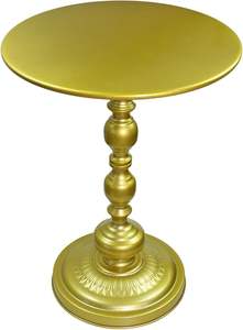 Table d'appoint ronde en métal doré, support minimaliste pour plantes, décoration de chambre à coucher - Product Image 2