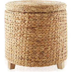 Jacinto de agua natural 17 \ "otomano redondo con tapa reposapiés para sala de estar dormitorio muebles de baño - Product Image 3