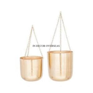 กระถางแขวนตกแต่งบ้าน อลูมิเนียมหล่อคุณภาพพรีเมียม เคลือบสีขาว ดีไซน์หรูหรา ขายดี - Product Image 3