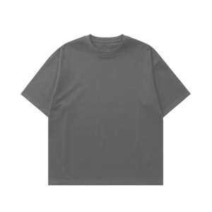 Camiseta de gama alta fabricada enteramente en Italia con algodón pesado 220 Gsm diseñada para Urban Boxy Look Tailored Modern Men Grey - Product Image 1