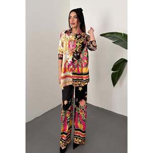 Yellow Shirt And Patterned <b>Trousers</b> Set - Yellow - Product Image 3