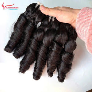 Extensions de cheveux Remy humains vietnamiens doux rebondissant tissage bouclé trame faisceaux de cheveux Double trame boucles à vapeur Stock disponible - Product Image 1