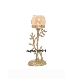 Candelabro de metal chapado en oro decorativo de lujo, decoración para el hogar y el restaurante, portavelas decorativo de mesa de oro largo - Product Image 5