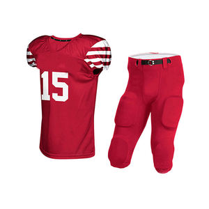 Camisetas de fútbol americano personalizadas, conjuntos de ropa de equipo de poliéster transpirable, cosido corto, tallas grandes disponibles, impresión por sublimación - Product Image 1